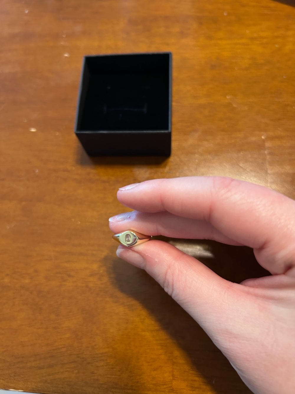 18K Gold Signet Ring  - Women Jewelry